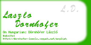laszlo dornhofer business card